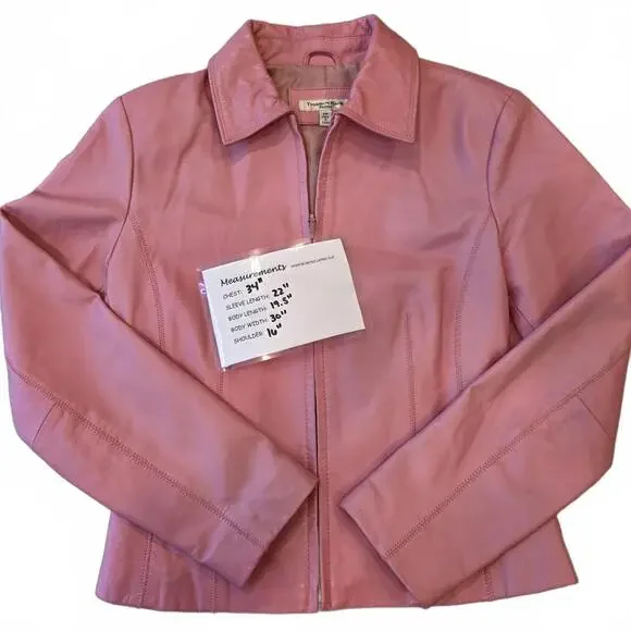 Yvonne & Marie Petite Pink Lambs Leather Jacket Size PP - Picture 8 of 8